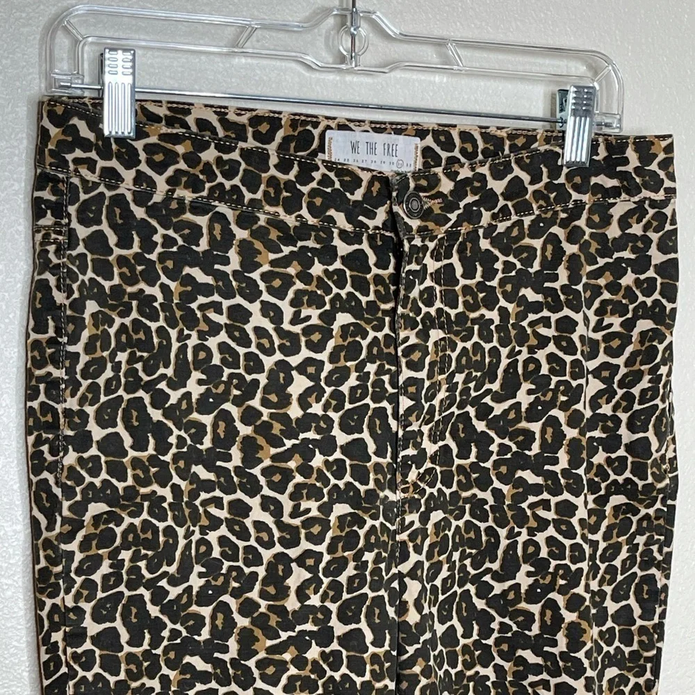 Free People Belle High Rise Leopard Skinny Pants Size 31
